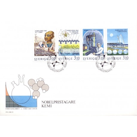 Sverige. 1988. Nobelpristager. AFA nr. 1476-79 postfrisk 4-blok Stemplet hæfte FDC parstykkke SWEDEN **/o