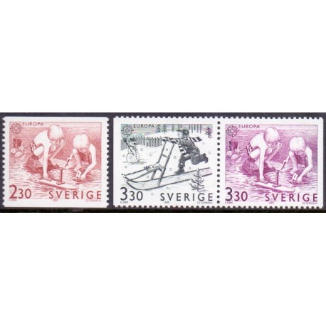 Sverige. 1989. Europamærker / CEPT. AFA nr. 1499-1501 postfrisk   Stemplet hæfte FDC parstykkke SWEDEN **/o