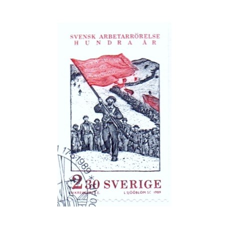 Sverige. 1989. Arbejderbevægelsen i 100 år. AFA nr. 1502 postfrisk  Stemplet hæfte FDC parstykkke SWEDEN **/o