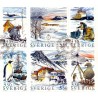 Sverige. 1989. Svensk polarforskning. AFA nr. 1504-09 postfrisk sammentryk   Stemplet hæfte FDC parstykkke SWEDEN **/o