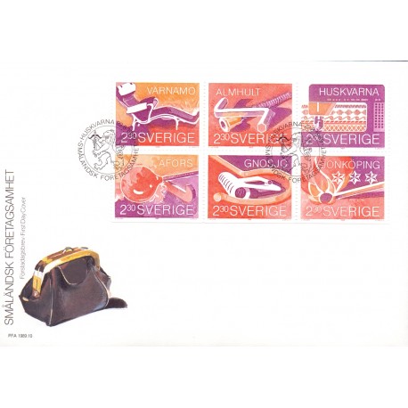 Sverige. 1989. Svensk fortagsomhed. AFA nr. 1510-15 postfrisk sammentryk Stemplet hæfte FDC parstykkke SWEDEN **/o