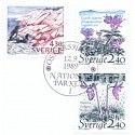 Sverige. 1989. Nationalparker. AFA nr. 1519-21 postfrisk  Stemplet hæfte FDC parstykkke SWEDEN **/o