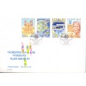 Sverige. 1989. Nobelpristager. AFA nr. 1522-25 postfrisk 4 stribe Stemplet hæfte FDC parstykkke SWEDEN **/o