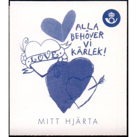 Sverige 2006. Valentinsdag. AFA nr. 2447-50, postfrisk   sammentryk stemplet  hæfte FDC parstykkke