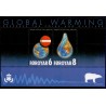 Færøerne 2009. 14,00 Kr. Global opvarming, miniark AFA nr. 666 postfrisk stemplet