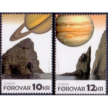 Færøerne 2009. 10,00-12,00 Kr. Europamærker / CEPT AFA nr. 674-5 postfrisk stemplet