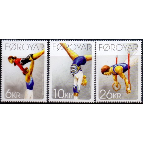 Færøerne 2009. 6,00-26,00 Kr. Gymnastik AFA nr. 676-8 postfrisk stemplet
