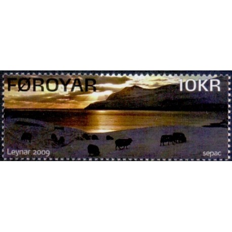 Færøerne 2009. 10,00 Kr. Sepac  AFA nr. 679 postfrisk stemplet