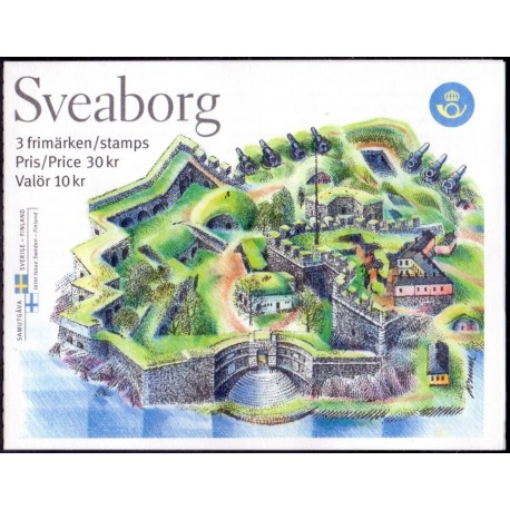 Sverige 2006. Sveaborg. AFA nr. 2461-63, postfrisk miniark sammentryk stemplet  hæfte FDC parstykkke