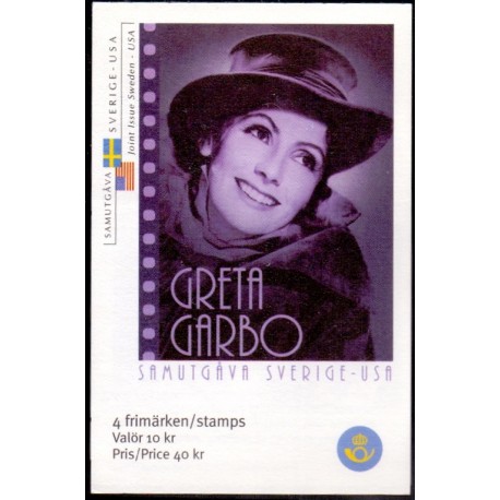Sverige 2005. Greta Garbo. AFA nr. 2424-25 postfrisk sammentryk FDC hæfte