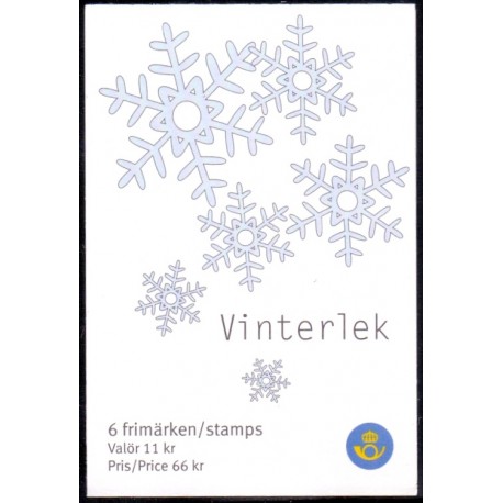 Sverige 2008. Vinterlege. AFA nr. 2610-12, postfrisk sammentryk stemplet  hæfte FDC parstykkke