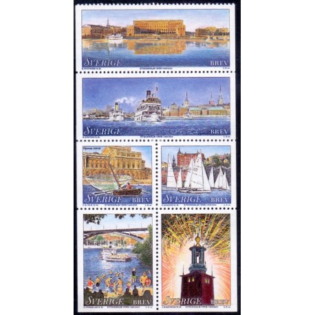 Sverige 1998. Syockholm. AFA nr. 1978-83 postfrisk stemplet  hæfte FDC parstykkke