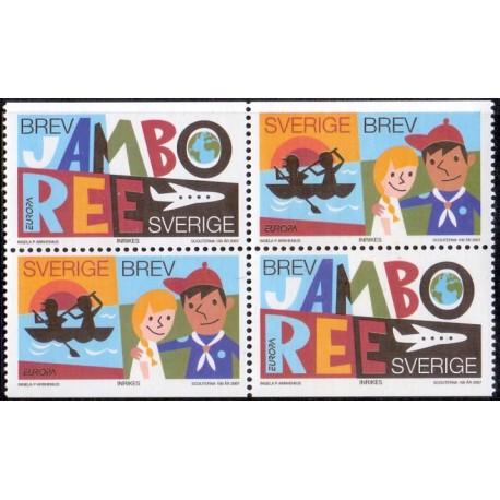 Sverige 2007. Europamærker  / Cept. AFA nr. 2509-10, postfrisk sammentryk stemplet  hæfte FDC parstykkke
