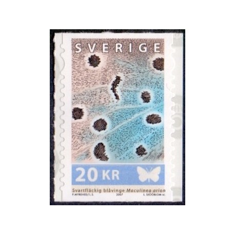Sverige 2007. Sommerfugle. AFA nr. 2515, postfrisk sammentryk stemplet  hæfte FDC parstykkke