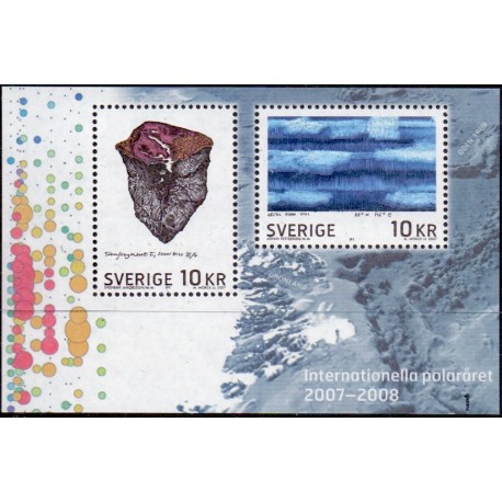 Sverige 2007. International polarår. AFA nr. 2499-2500, postfrisk  sammentryk stemplet  hæfte FDC parstykkke
