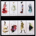 Sverige 2007. Svensk mode. AFA nr. 2534-41, postfrisk sammentryk stemplet  hæfte FDC parstykkke