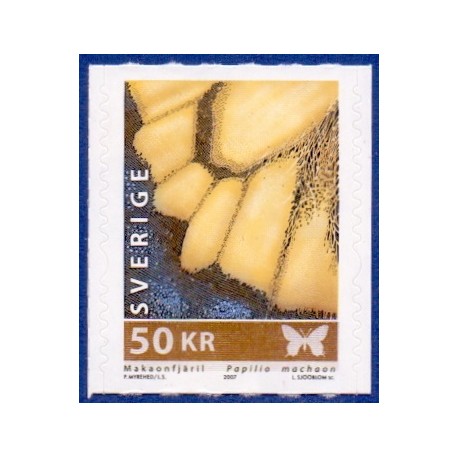 Sverige 2007. Sommerfugl. AFA nr. 2533, postfrisk stemplet  hæfte FDC parstykkke