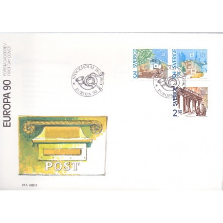 Sverige. 1990. Europamærker / CEPT. AFA nr. 1547-49 postfrisk Stemplet hæfte FDC parstykkke SWEDEN **/o