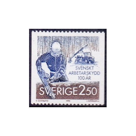 Sverige. 1990. Arbejderbeskyttelse. AFA nr. 1550 postfrisk Stemplet hæfte FDC parstykkke SWEDEN **/o