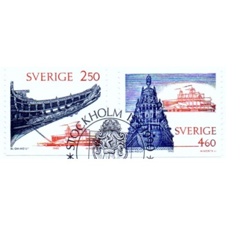Sverige. 1990. Vasamuseet. AFA nr. 1551-52 postfrisk Stemplet hæfte FDC parstykkke SWEDEN **/o