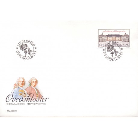 Sverige. 1990. Rokoko-slottet Övedkloster. AFA nr. 1559 postfrisk Stemplet hæfte FDC parstykkke SWEDEN **/o