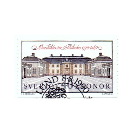 Sverige. 1990. Rokoko-slottet Övedkloster. AFA nr. 1559 postfrisk Stemplet hæfte FDC parstykkke SWEDEN **/o