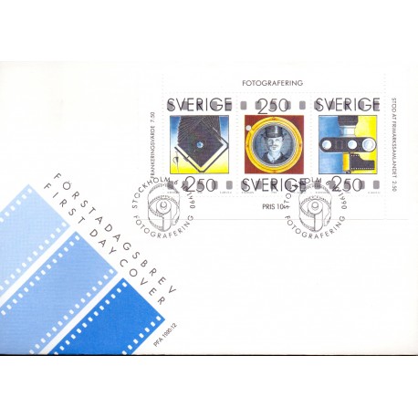 Sverige. 1990. Fotografering. AFA nr. 1576-78 postfrisk miniark Stemplet hæfte FDC parstykkke SWEDEN **/o