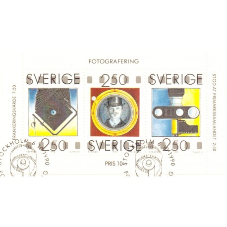 Sverige. 1990. Fotografering. AFA nr. 1576-78 postfrisk miniark Stemplet hæfte FDC parstykkke SWEDEN **/o