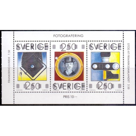 Sverige. 1990. Fotografering. AFA nr. 1576-78 postfrisk miniark Stemplet hæfte FDC parstykkke SWEDEN **/o