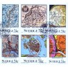 Sverige. 1991. Svenske kort. AFA nr. 1589-94  postfrisk sammentryk Stemplet hæfte FDC parstykkke SWEDEN **/o