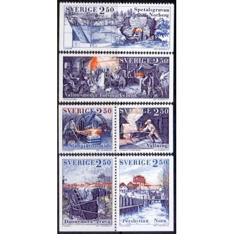 Sverige. 1991. Naturrigdomme. AFA nr. 1614-19 postfriske parstykker Stemplet hæfte FDC parstykkke SWEDEN **/o