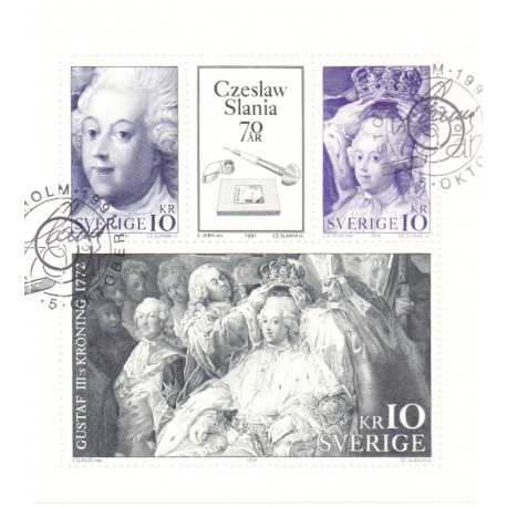 Sverige. 1991. Czeslaw Slania's 70 år. AFA nr. 1621-23  postfrisk miniark Stemplet hæfte FDC parstykkke SWEDEN **/o