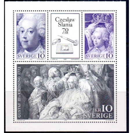 Sverige. 1991. Czeslaw Slania's 70 år. AFA nr. 1621-23  postfrisk miniark Stemplet hæfte FDC parstykkke SWEDEN **/o