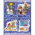Sverige. 1991. Julefrimærker. AFA nr. 1631-34  postfrisk 4-blok Stemplet hæfte FDC parstykkke SWEDEN **/o