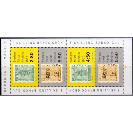 Sverige. 1992. Berømte frimærker. AFA nr. 1645-47 postfrisk miniark  Stemplet hæfte FDC parstykkke SWEDEN **/o