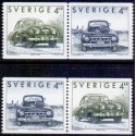 Sverige. 1992. Svenske biler. AFA nr. 1670-71 i postfrisk parstykker Stemplet hæfte FDC parstykkke SWEDEN **/o