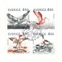 Sverige. 1992. Fugle ved Østersøen. AFA nr. 1672-75 postfrisk sammentryk Stemplet hæfte FDC parstykkke SWEDEN **/o
