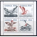Sverige. 1992. Fugle ved Østersøen. AFA nr. 1672-75 postfrisk sammentryk Stemplet hæfte FDC parstykkke SWEDEN **/o