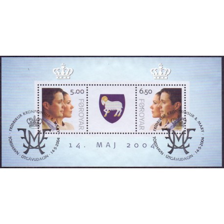 Færøerne 2004, Kongeligt bryllup AFA nr. 487-8 miniark postfrisk