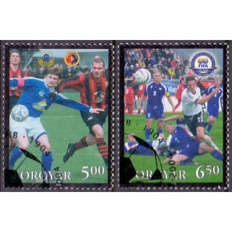 Færøerne 2004, FIFA 100 år nr. 491-2 komplet postfrisk