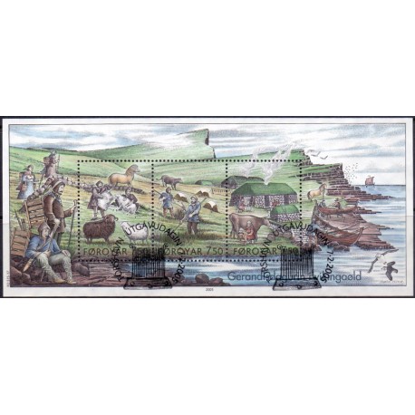 Færøerne 2005. Vikingetiden  AFA nr. 505-7 miniark postfrisk