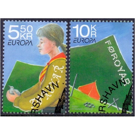 Færøerne 2007. 5,50-10,00 Kr, Europamærker / CEPT AFA nr. 599-600 postfrisk stemplet