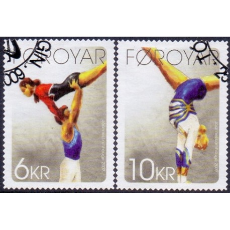Færøerne 2009. 6,00-26,00 Kr. Gymnastik AFA nr. 676E-8E postfrisk (selvklæbende) stemplet