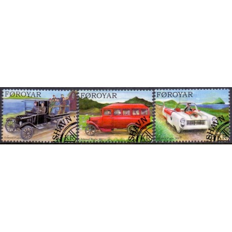 Færøerne 2011. 3 x 13,00 Kr. Veteranbiler. AFA nr. 728-30 Postfrisk stemplet