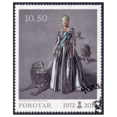 Færøerne 2012. 10,50 Kr. Dronning i 40 år. AFA nr. 734 Postfrisk stemplet