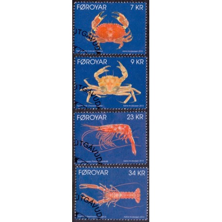 Færøerne 2013. 7,00-34,00 Kr. Alt godt fra havet. AFA nr. 774-77 Postfrisk  stemplet