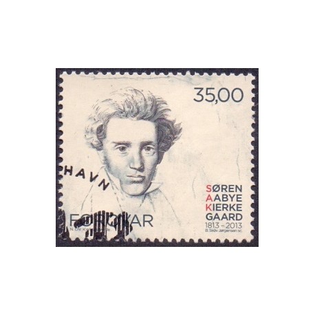 Færøerne 2013. 35,00 Kr. Søren Kirkegaard 200 år. AFA nr. 778 Postfrisk   stemplet