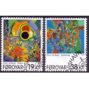 Færøerne 2013. 19,00-38,00 Kr. Kunst Olivur vio Neyst AFA nr. 787-88 Postfrisk  stemplet