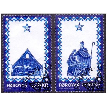 Færøerne 2013. 7,00-12,50 Kr. Julefrimærke. AFA nr. 789-90 Postfrisk stemplet