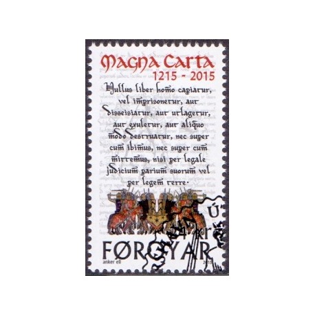 Færøerne 2015. Magna Carta 800 år. AFA nr. 818 Postfrisk  stemplet